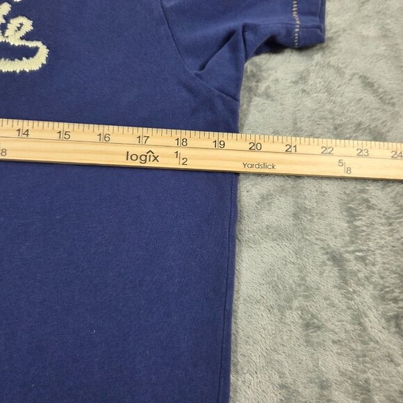 Vintage Abercrombie Shirt Mens M Blue Embroidered Stitched Logo Muscle Tee Y2K - Picture 7 of 8